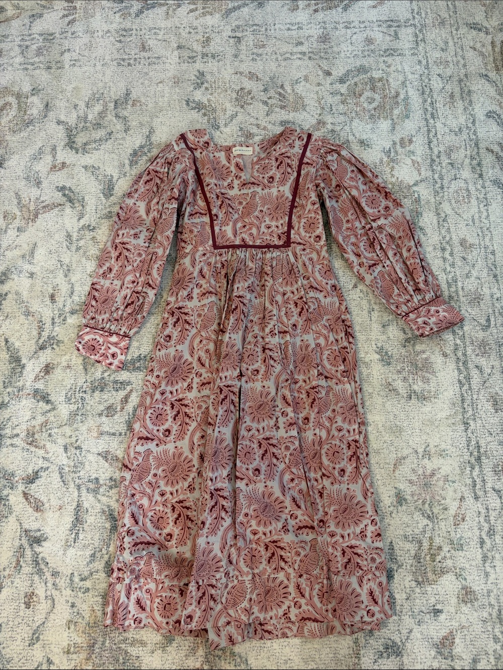 Daydress UK Viv Womens Pink Floral Long Sleeve Midi Dress